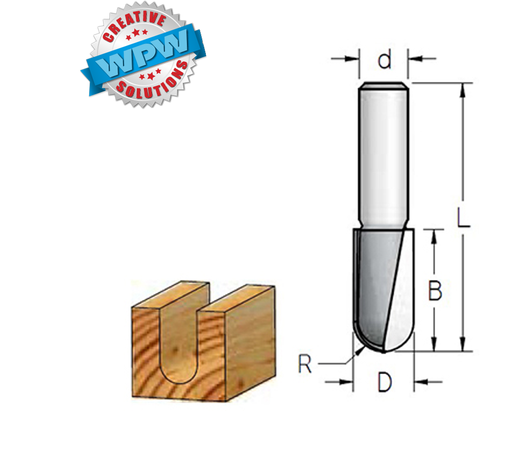 Core Box Bit 4.8x13x47x6.35Sh R2.4