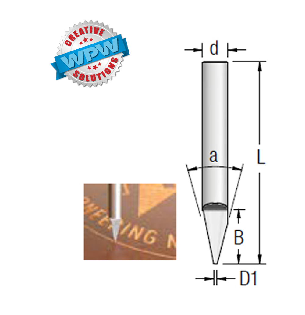 Engraving Bit 0.75x14x58 1/4"Sh 30°