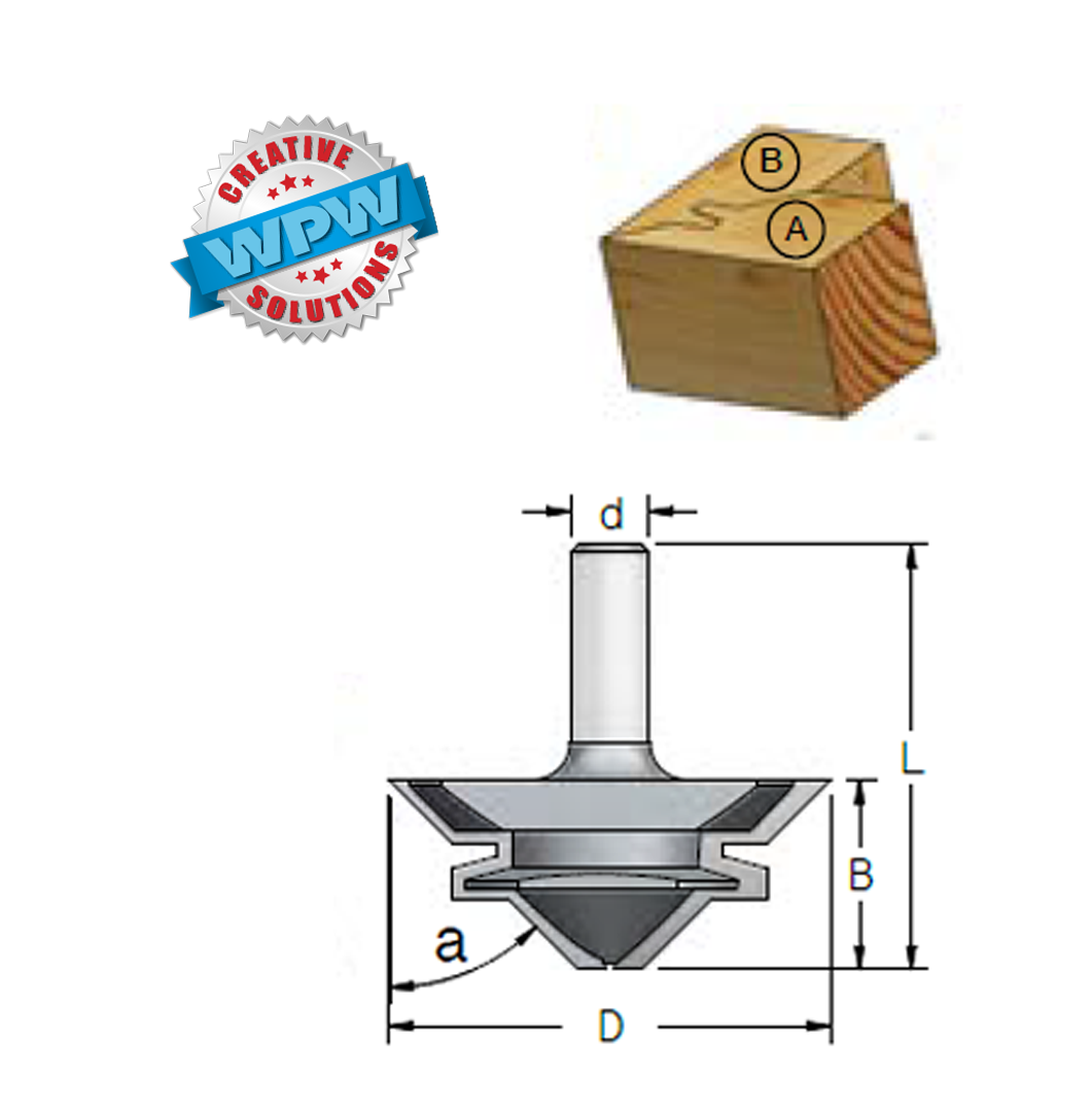 45° Lock Mitre Joint Bit 67x30x69 12.7Sh