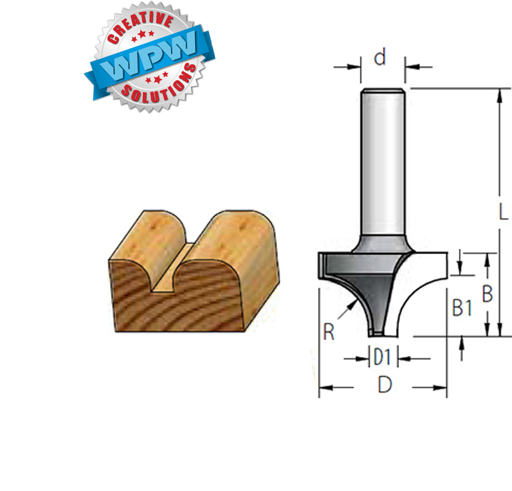 Rounding Over Bit 35x25x12.7Sh R12.7