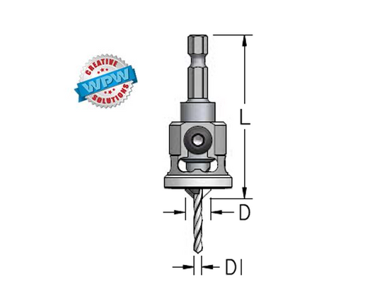 Countersink 6/9.5x60mm with Depth Stop