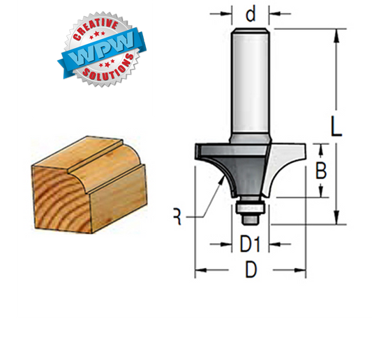 Beading Bit 25.4x11x50x6.35Sh R6.3 (Bearing)