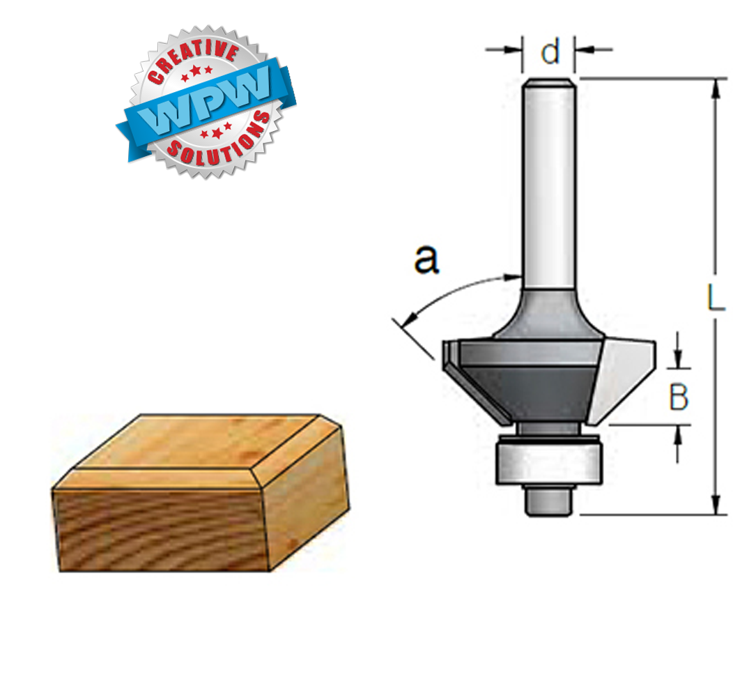 Bevel Trim Bit 11x51x6.35Sh 45°