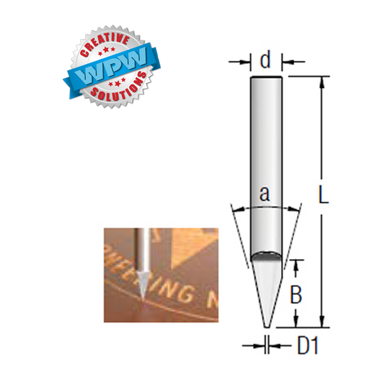 Engraving Bit 1.0x14x58 1/4"Sh 30°