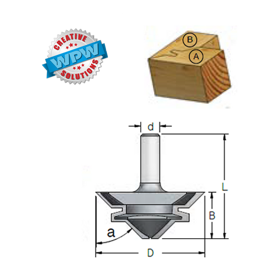 45° Lock Mitre Joint Bit 67x30x69 12.7Sh