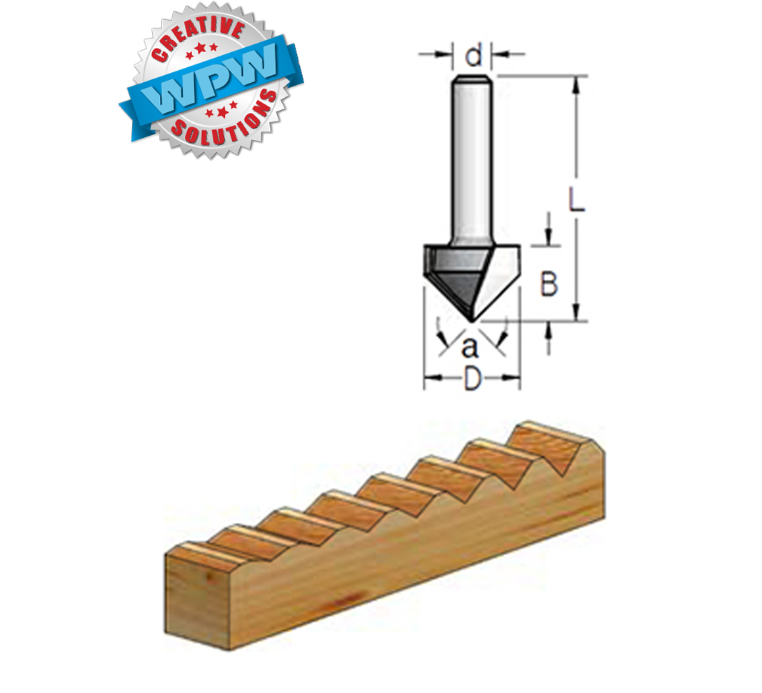 V-Groove Bit 31.8x25x55x6.35Sh 90°
