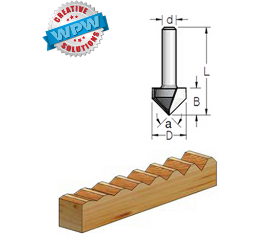 V-Groove Bit 38.1x32x70x12.7Sh 90°